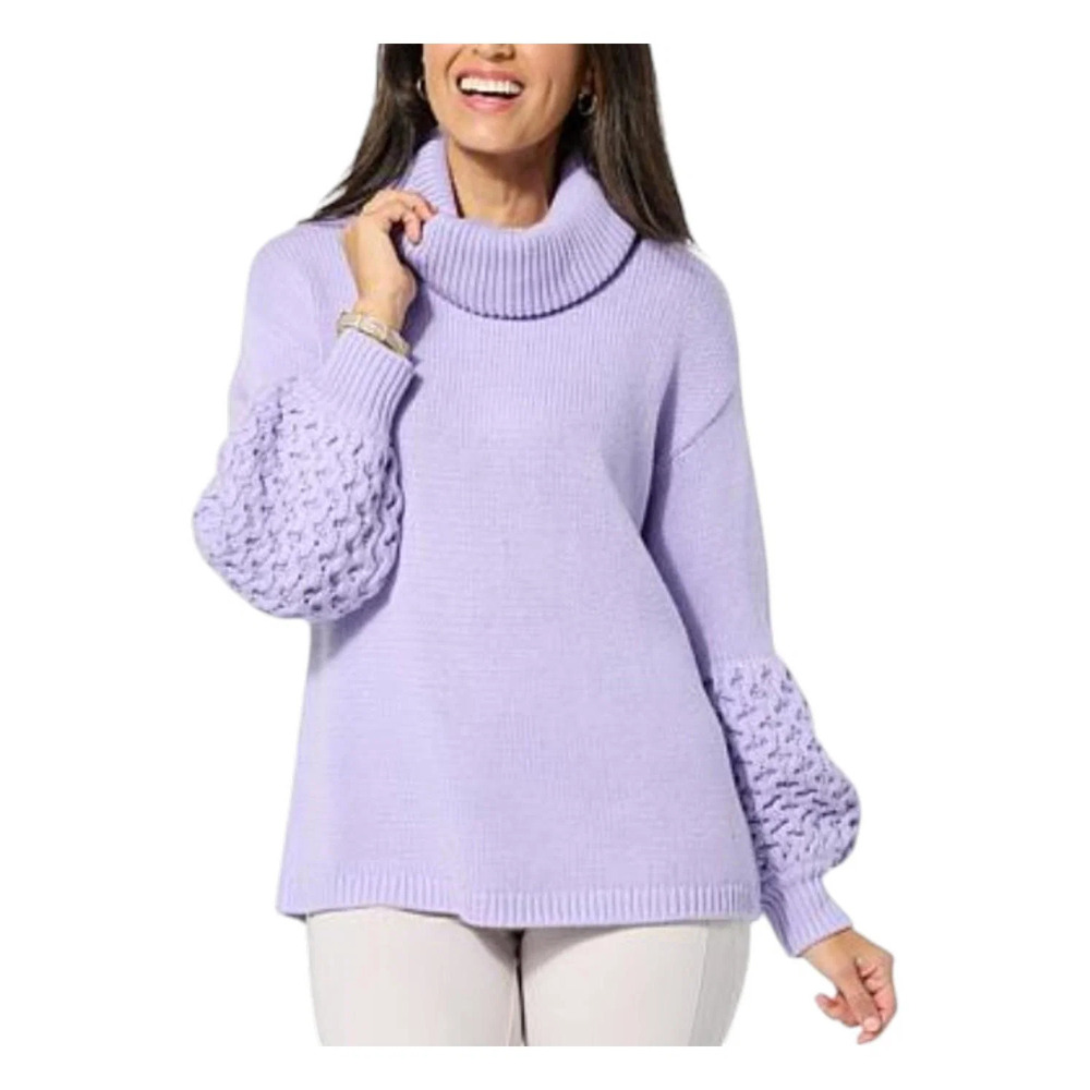 WynneLayers Women's Sweater w/ Removable Cowl Neck Soft Wisteria - Regular